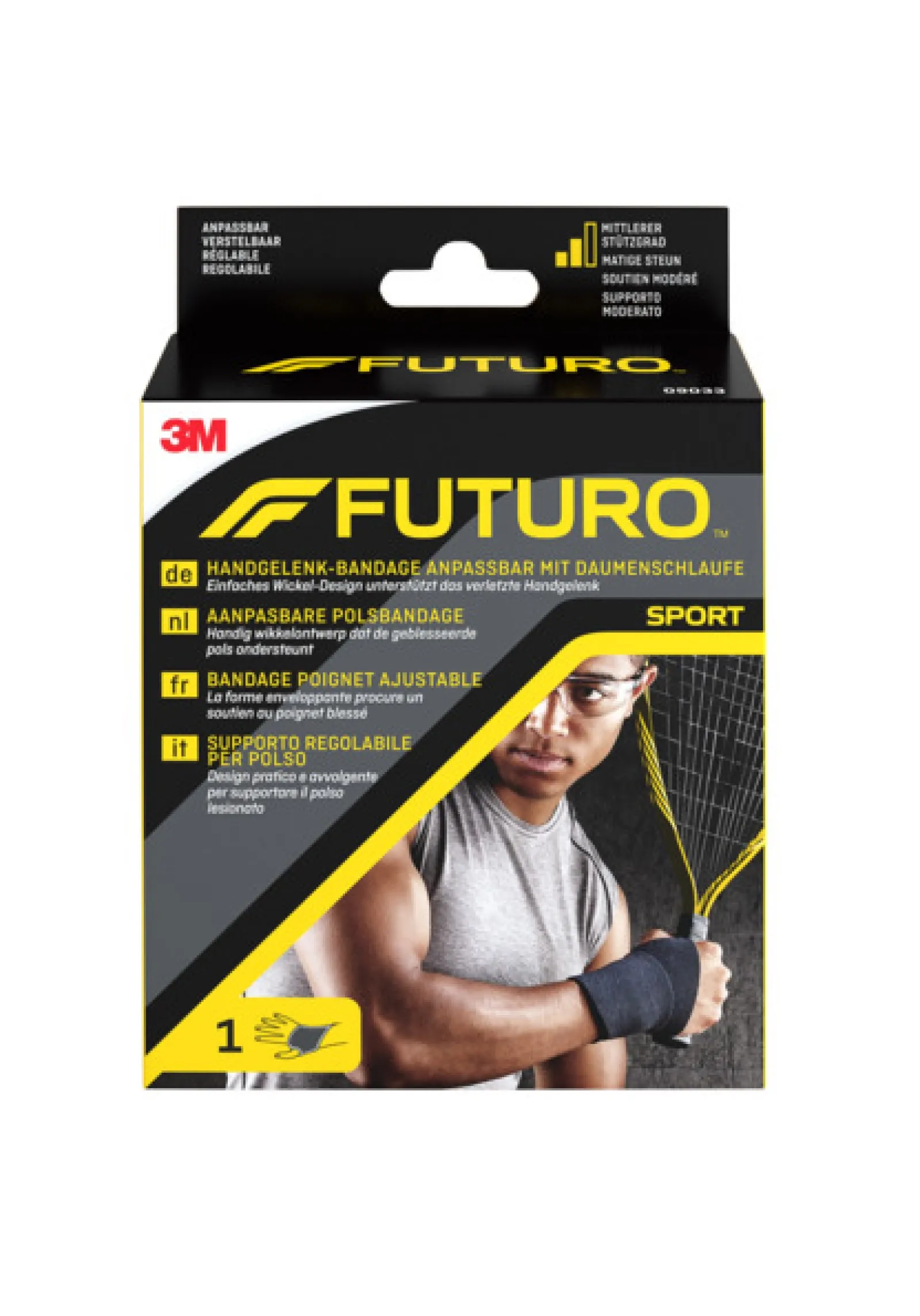 FUTURO™ Handgelenk-Bandage anpassbar mit Daumenschlaufe 09033, Verstellbar SPORT (11.4 - 24.1 cm)