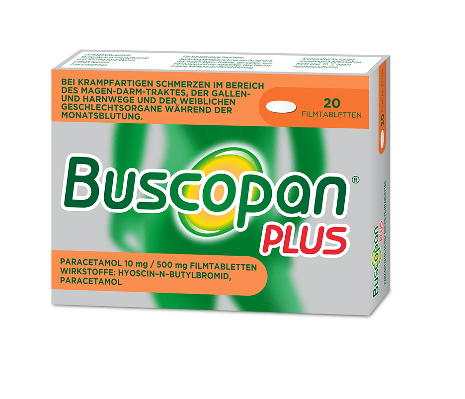 Buscopan plus Paracetamol Filmtabletten 20 Stück