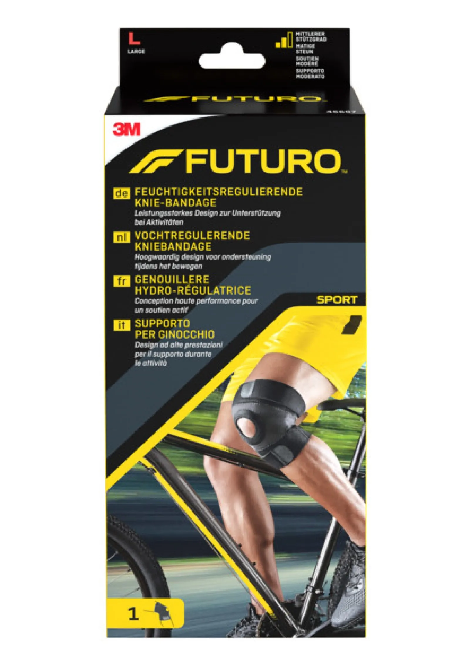 FUTURO™ Feuchtigkeitsregulierende Knie-Bandage, L SPORT (43.2 - 48.3 cm)