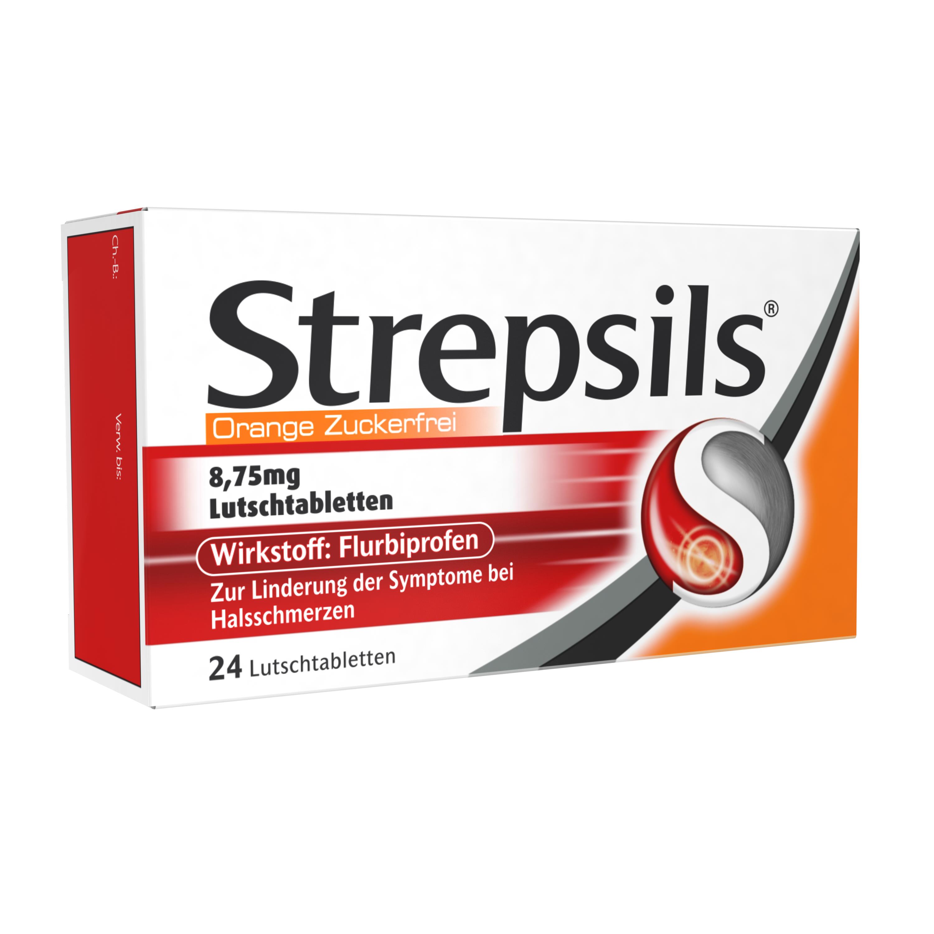 Strepsils Lutschtabletten 8,75mg Orange 24 Stück