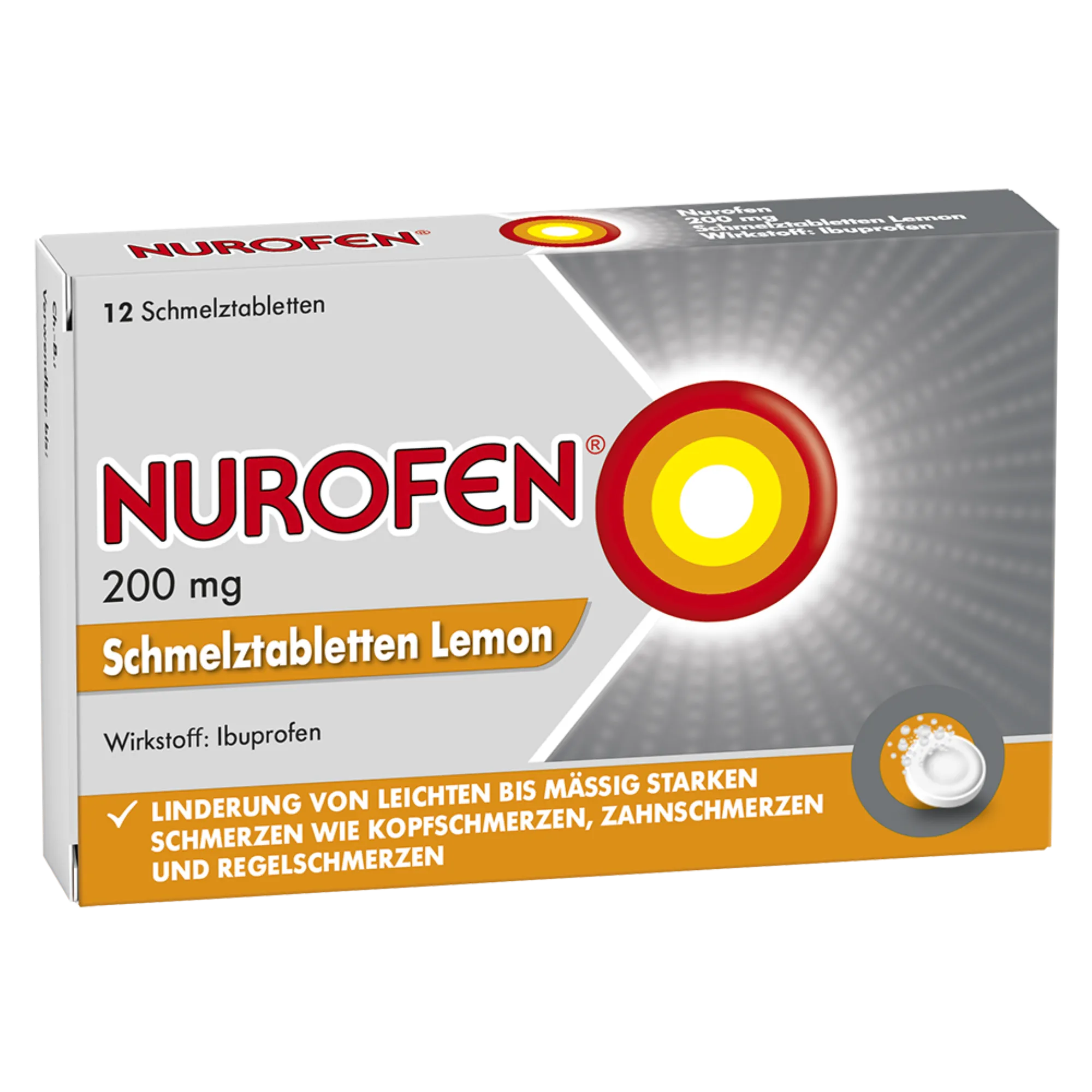 NUROFEN SCHMELZTABLETTEN 200MG LEMON